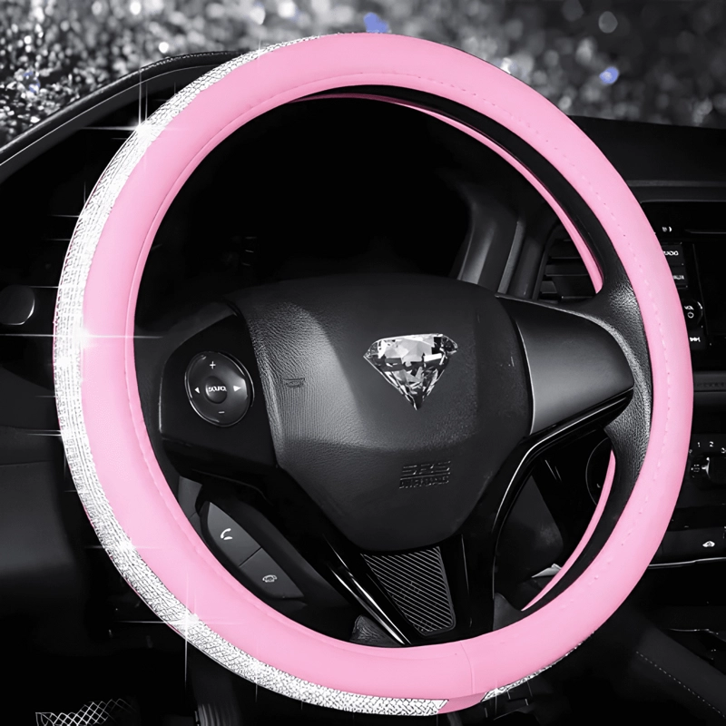 FUNDA CUBRE VOLANTES ACCESORIOS AUTO DIAMANTE REDONDO MAX - 3