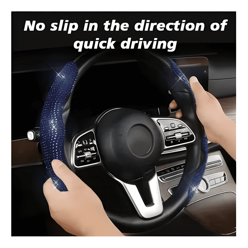 FUNDA CUBRE VOLANTE DIAMANTE PARA AUTO - 1