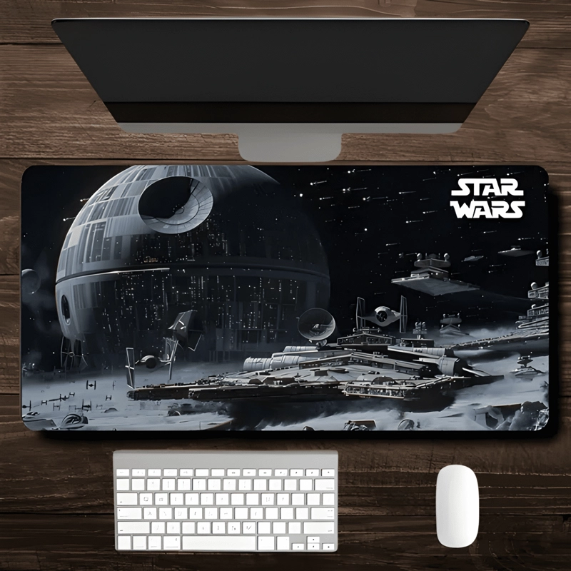 MOUSE PAD GAMER XXL DISEÑO STAR WARS DEATH MOON 80X40 CM - 1