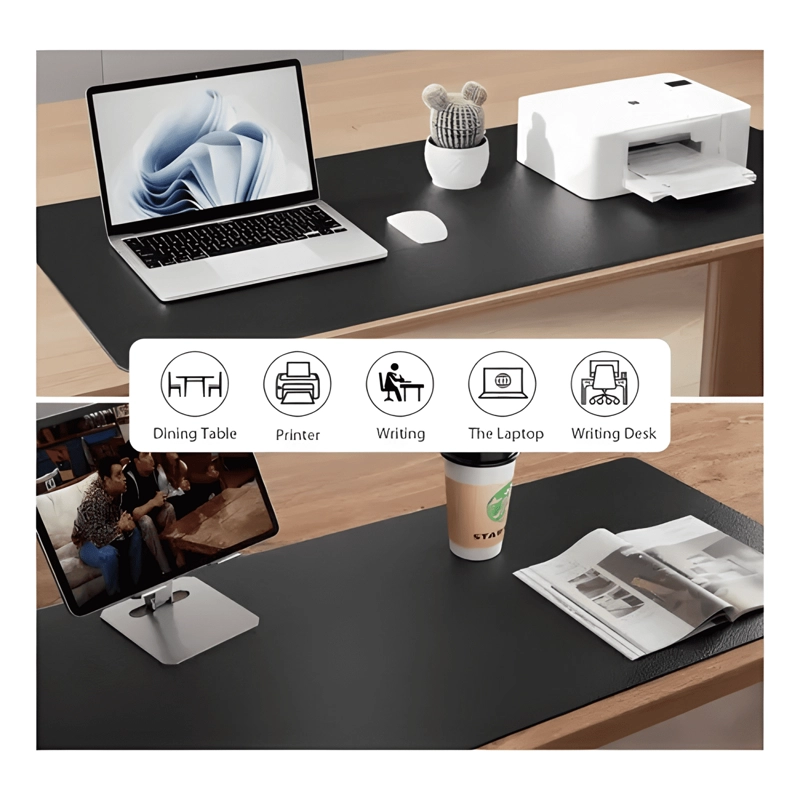 ALFOMBRILLA MOUSEPAD DE CUERO IMPERMEABLE REVERSIBLE 80X40 - 2