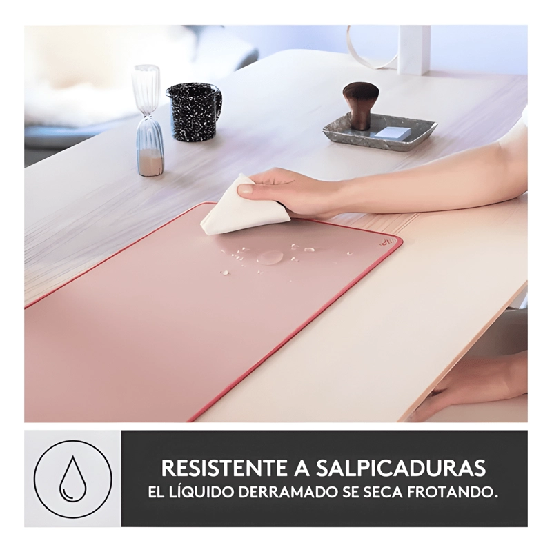 PADMOUSE LOGITECH DESK MAT STUDIO ROSE 70X30CM COLOR ROSA - 2
