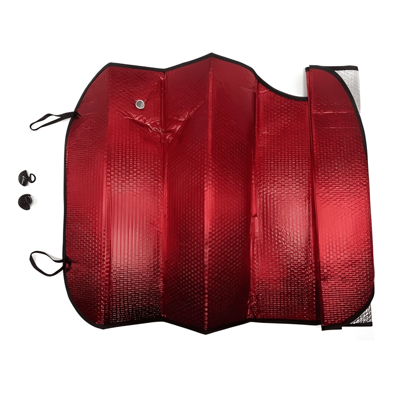 PROTECTOR SOLAR PARABRISA /TAPA SOL AUTO 60*130CM ROJO - 3