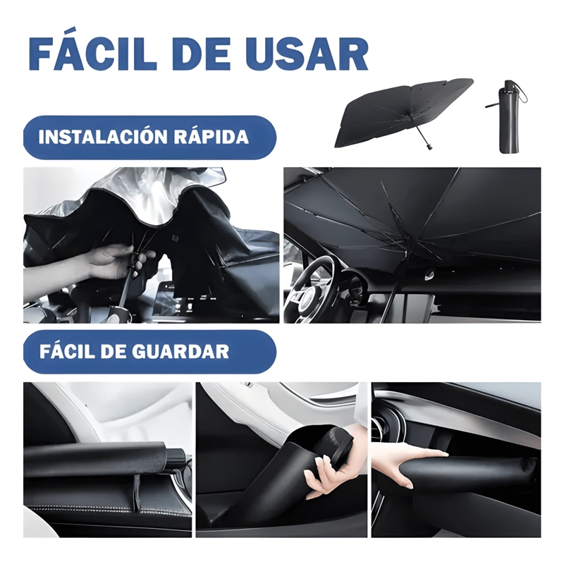 QUITASOL PARASOL PARABRISAS AUTO TIPO SOMBRILLA CUBRE SOL II - 3