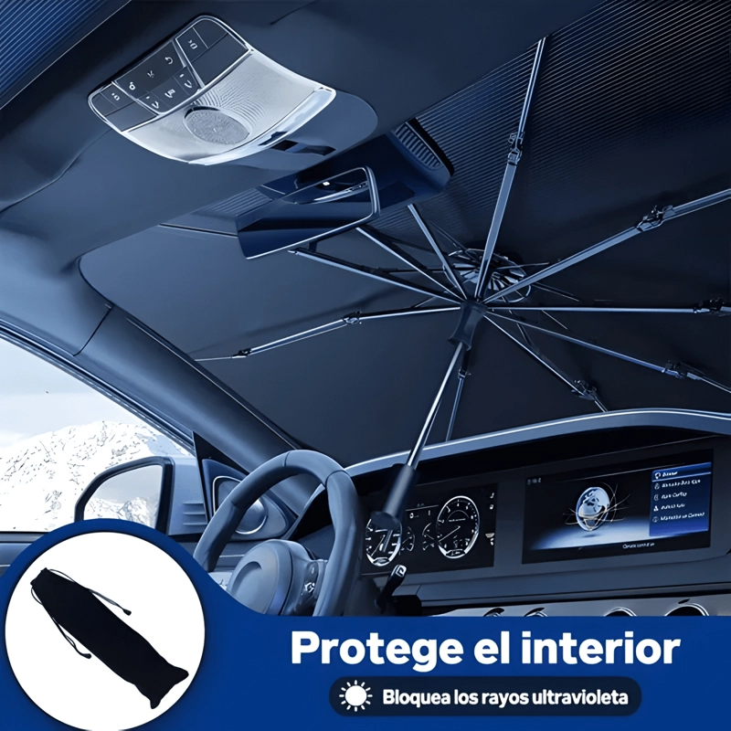 QUITASOL TIPO SOMBRILLA PARA AUTO PARABRISA UNIVERSAL PLUS - 1