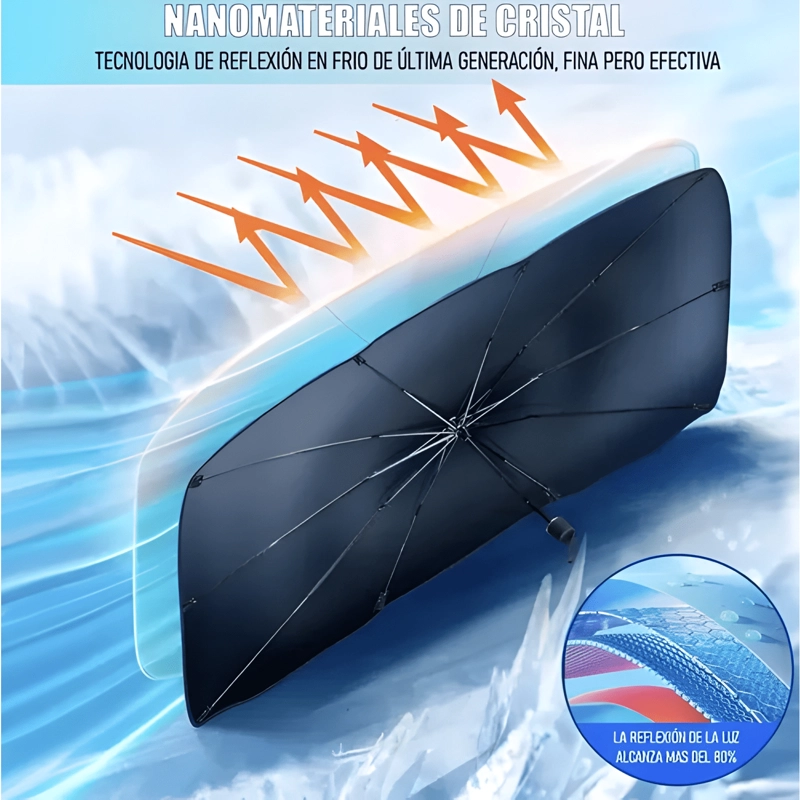 QUITASOL PARASOL PARABRISAS AUTO TIPO SOMBRILLA CUBRE MAX - 3