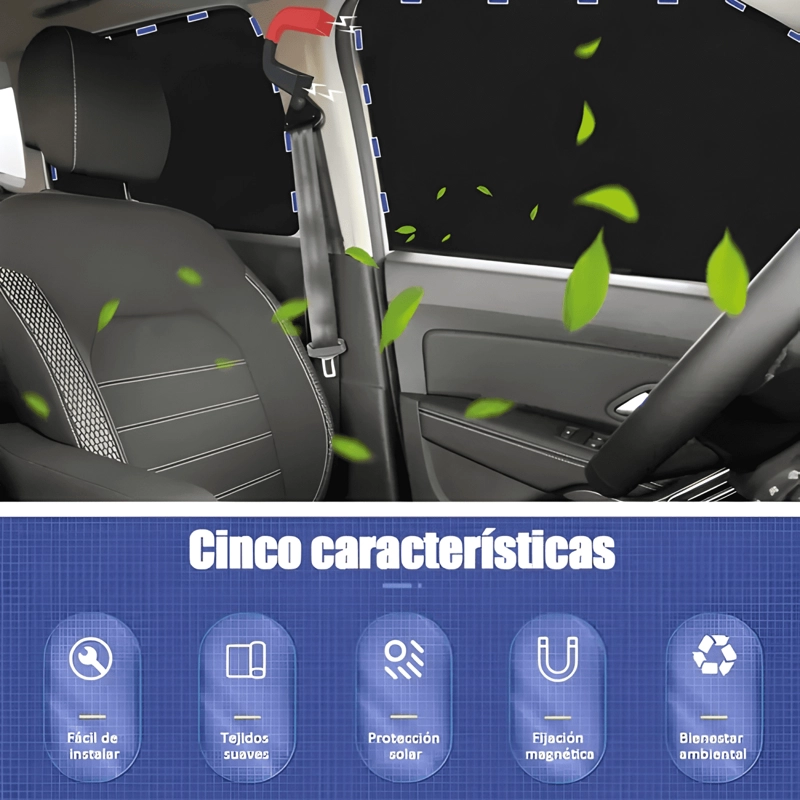 4PCS PARASOLES MAGNE TICOS PARA VENTANA LATERAL DE AUTOMOVIL - 2