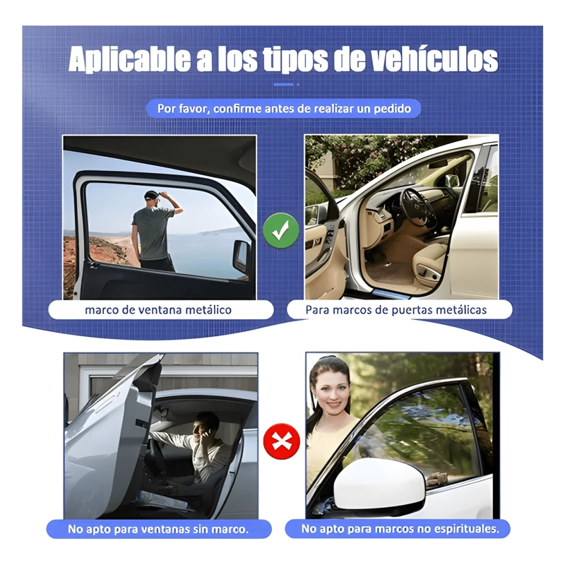 4PCS PARASOLES MAGNE TICOS PARA VENTANA LATERAL DE AUTOMOVIL - 4