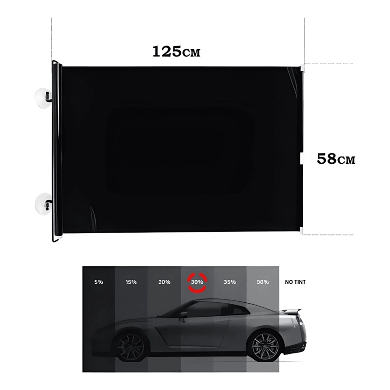 QUITASOL RETRACTIL PARASOL 30 % PARABRISAS AUTO 58X125 NEGRO - 1