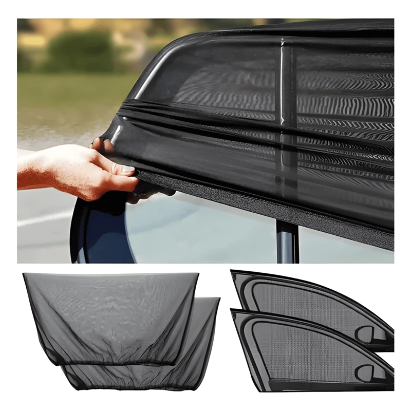 PACK X4 MALLA PROTECTOR SOL MOSQUITO PARA VENTANAS AUTO - 2