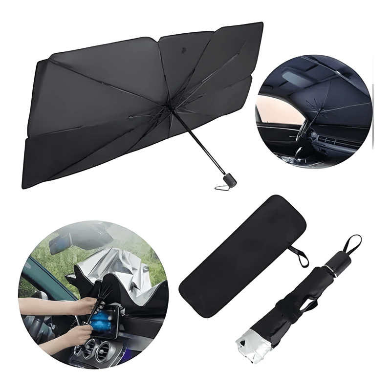 QUITASOL PARASOL PARABRISAS AUTO TIPO SOMBRILLA CUBRE PRO - 4