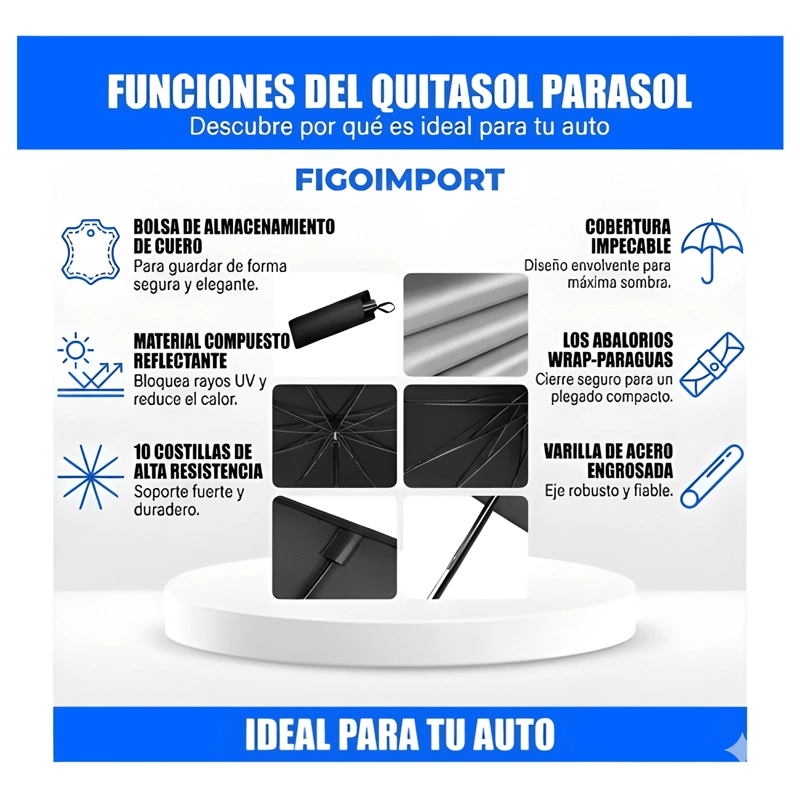QUITASOL PARASOL PARABRISAS SOMBRILLA PROTECTOR PARA AUTO - 2