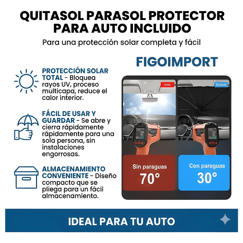 QUITASOL PARASOL PARABRISAS SOMBRILLA PROTECTOR PARA AUTO - 4