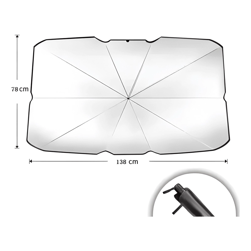 QUITASOL TIPO SOMBRILLA PARA AUTO PARASOL RETRACTIL PLUS - 1
