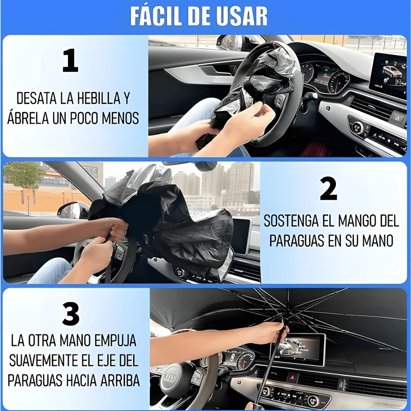 QUITASOL TIPO SOMBRILLA PARA AUTO PARASOL RETRACTIL PLUS - 3