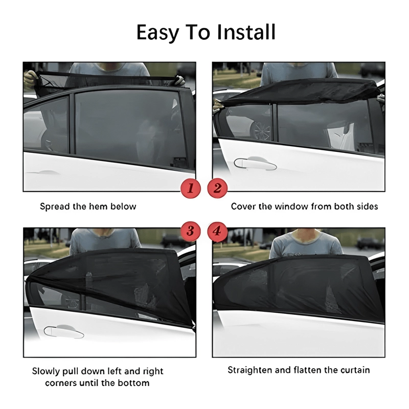 X2 UNIDAD PARASOL TRASERO AUTO PROTECTOR SOLAR FILTRO UV - 3