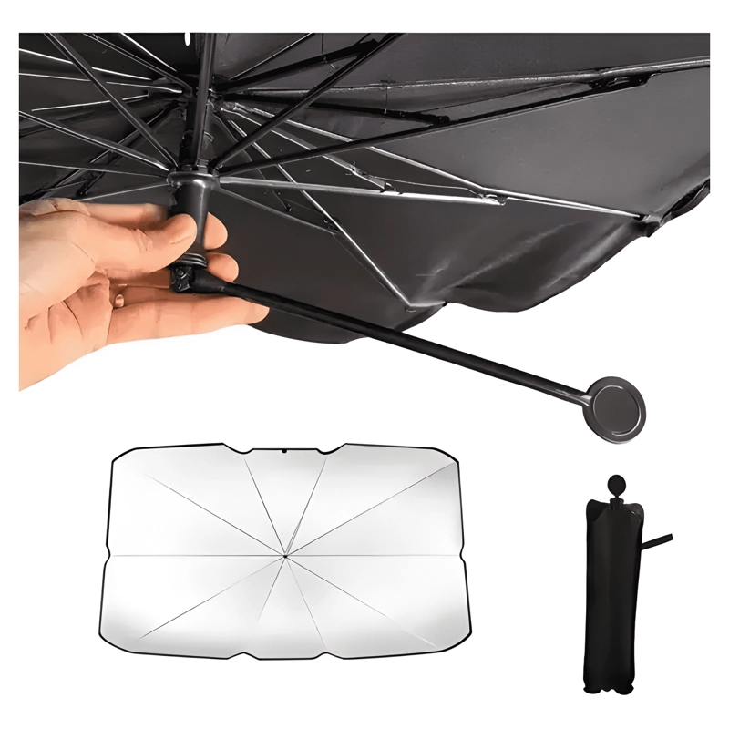 QUITASOL TIPO SOMBRILLA PARA AUTO PARASOL RETRACTIL PARABRIS - 1
