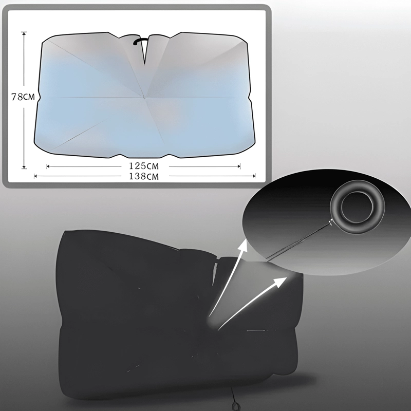 QUITASOL TIPO SOMBRILLA PARA AUTO PARASOL RETRACTIL PARABRIS - 3