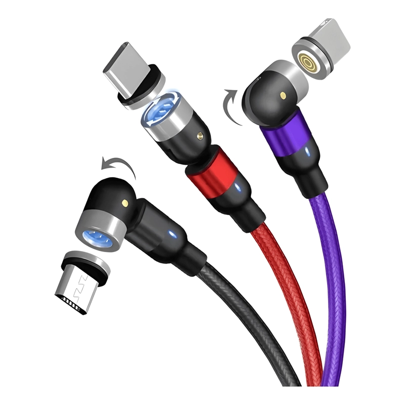 GENÉRICO CABLE MAGNE TICO CARGA RAPIDA + TRANSMISION DE DATOS ROJO