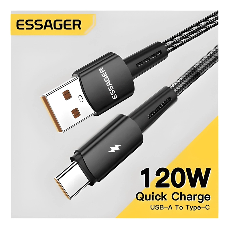 CABLE CARGA SUPER RAPIDA Y DATOS USB TIPO C 120W 2 METROS - 2