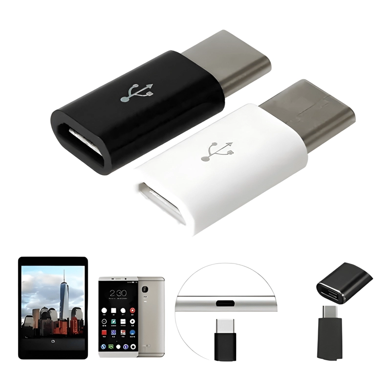 ADAPTADOR MICRO USB- V8 HEMBRA A TIPO C MACHO - 2
