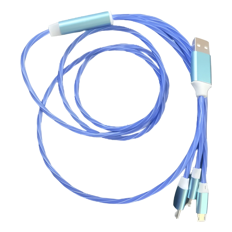 CABLE USB MULTIPLE CARGA RAPIDA 3EN1 CON ILUMINACION - 2