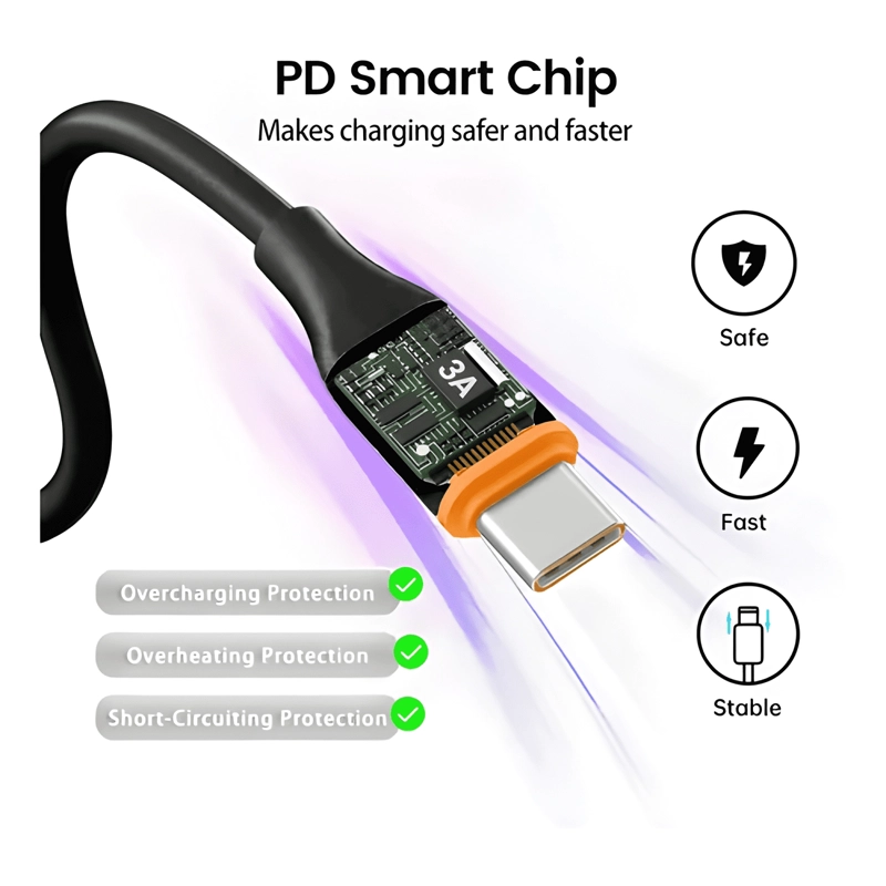 GENÉRICO CABLE USB C A TIPO C PARA 60W CARGA RAPIDA 1M