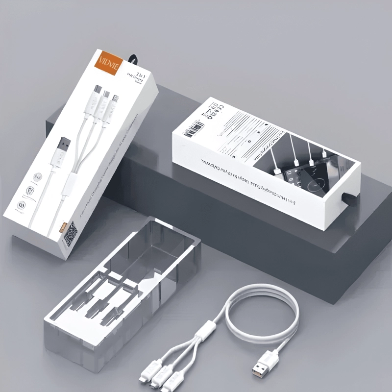 CARGADOR TRIPLE CABLE 3 EN 1 MULTIPLE MICRO,TIPO C, LIGHTING - 4