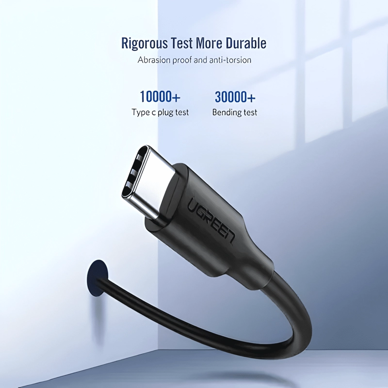 CABLE TIPO C 2.0 A USB-C 2.0 MACHO 3A 60W 1MT 50997 NEGRO - 2