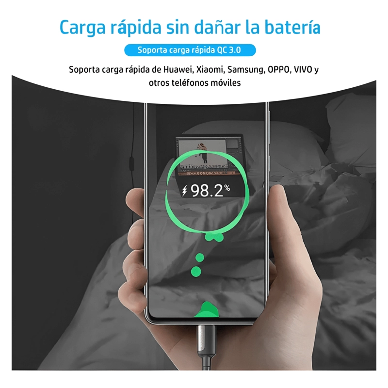 CABLE TIPO C A USB-C CARGA RAPIDA 65W LARGO 2 METROS #3 - 4