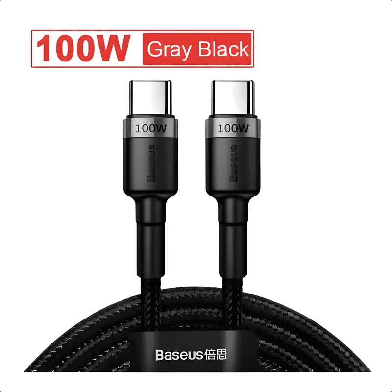 CABLE USB C A TIPO-C 100W CARGA RAPIDA 1M REFORZADO NEGRO - 2