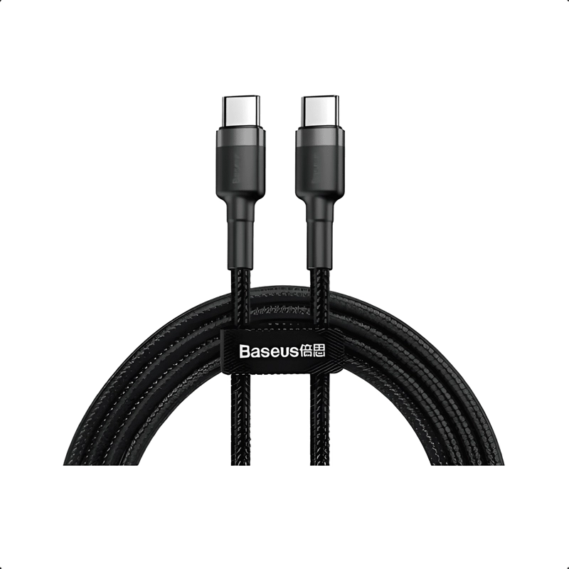 CABLE USB C A TIPO-C 100W CARGA RAPIDA 1M REFORZADO NEGRO - 3