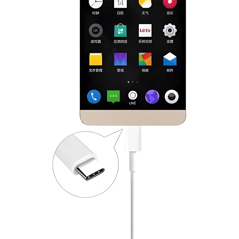 CABLE CARGA RAPIDA USB TIPO C 1M CONECTOR REFORZADO BLANCO - 2