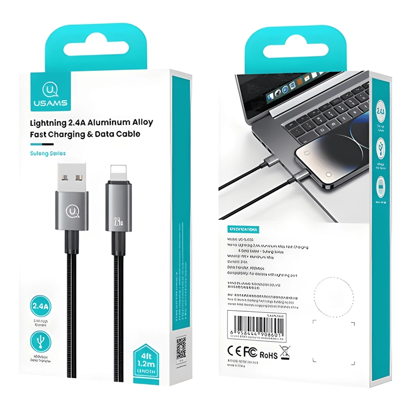 CABLE PARA IPHONE LIGHTNING A USB 2.4 A LARGO 2M USAMS SJ669 - 4