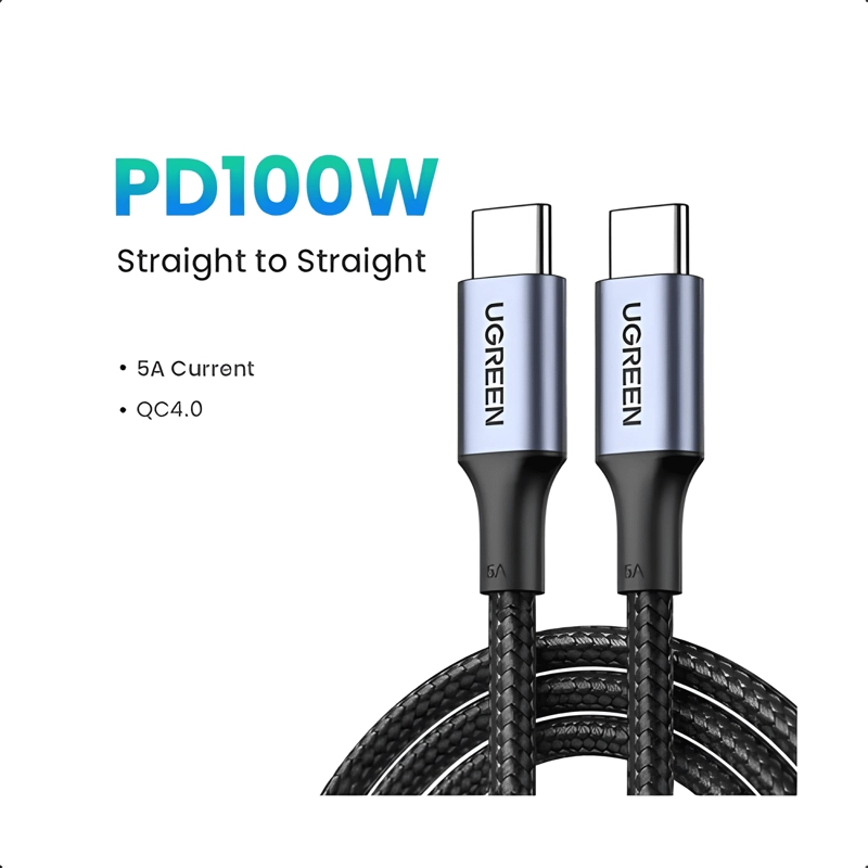 CABLE CARGA RAPIDA ENTRADA USB TIPO C 100W 1 METRO - 3