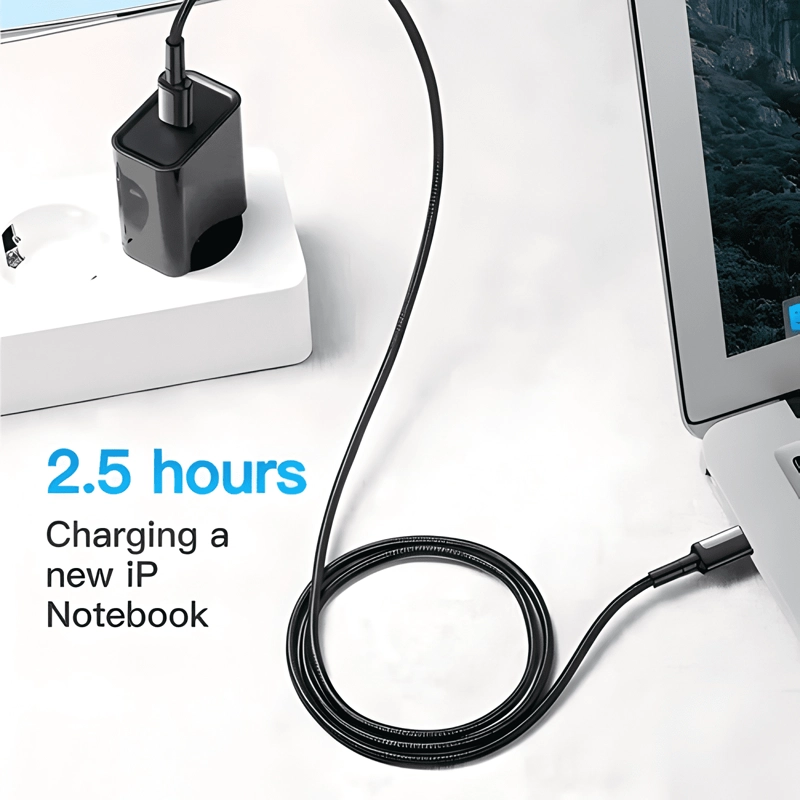 CABLE TIPO C A USB-C CARGA RAPIDA 65W LARGO 2 METROS . NEGRO - 3