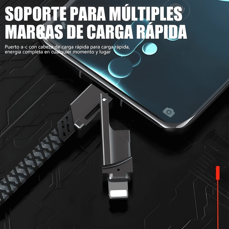 CABLE 66W 4EN1 LIGHTNING TYPE C CARGA RAPIDA IPHONE ANDROID - 2