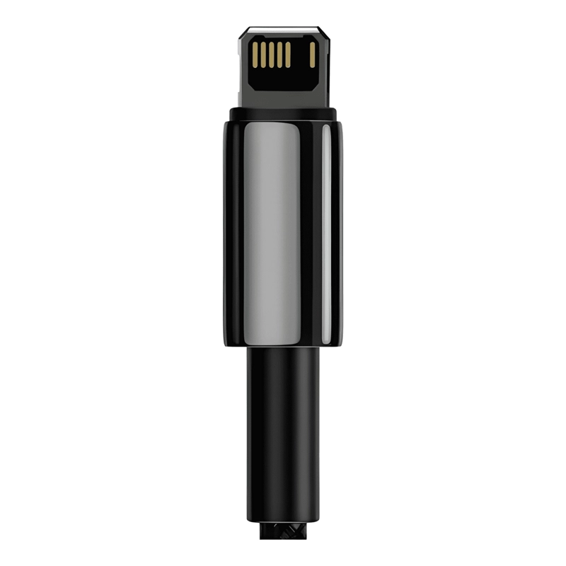 GENÉRICO CABLE TUNGSTENO USB-A / LIGHTNING CARGA RAPIDA 1 NEGRO