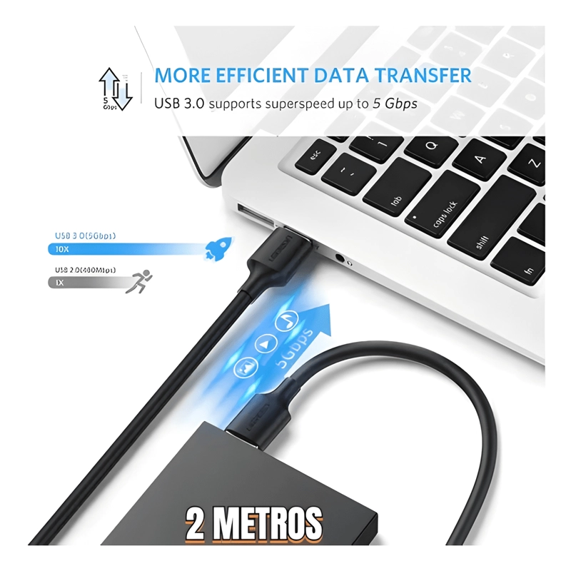 CABLE USB 3.0 AM A AM 2M NEGRO - 4