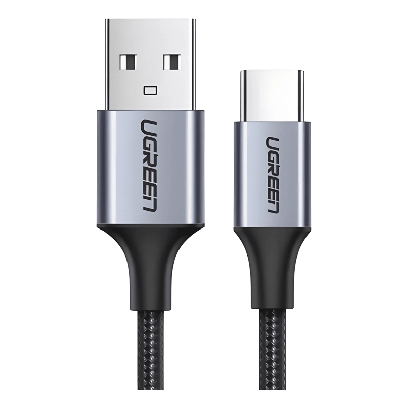 CABLE USB-C A USB 2.0 A TRENZADO 2M NEGRO - 3