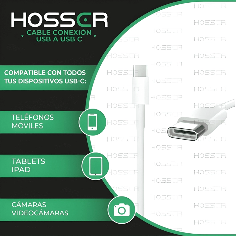 GENÉRICO CABLE CONEXION USB TO USB C 5 METROS BLANCO