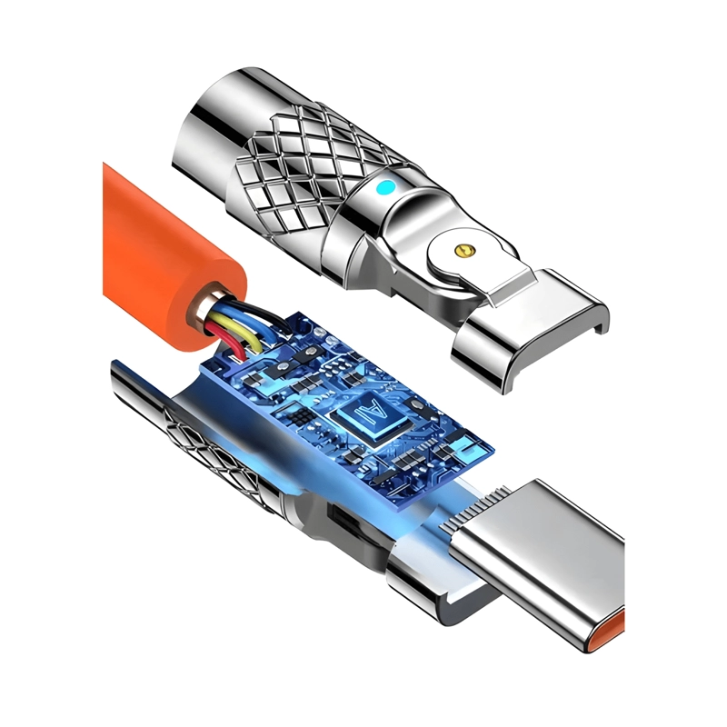 GENÉRICO CABLE 120W CARGA SUPER RAPIDA USB A TIPO C GIRA 180° #2