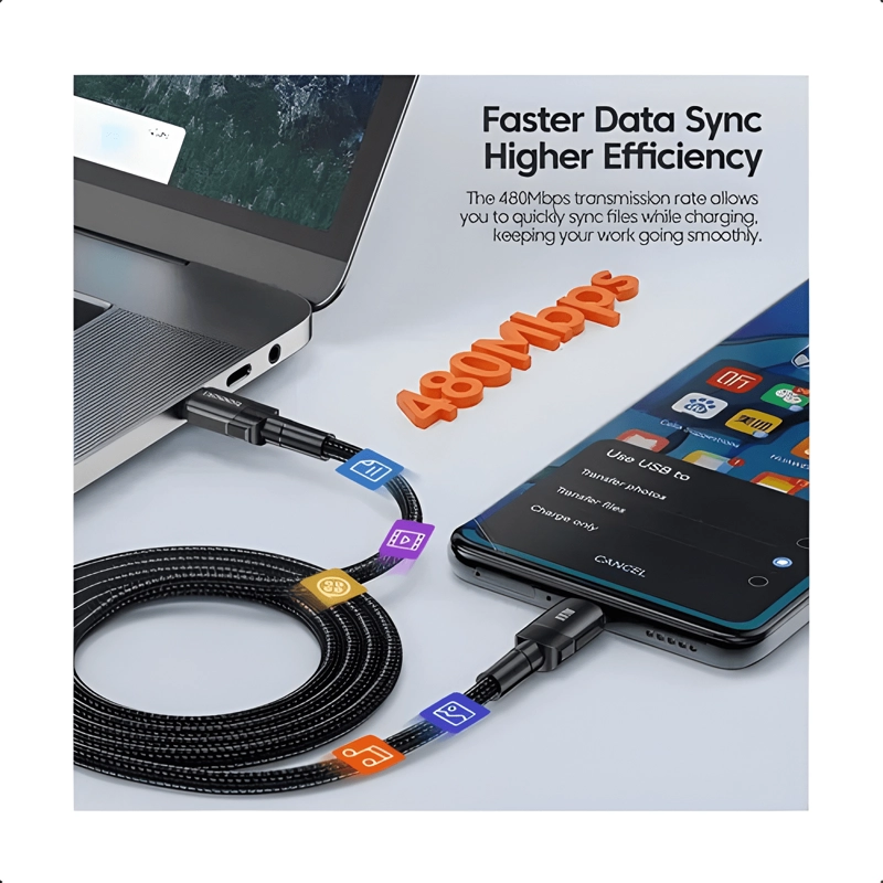 CABLE CARGA RAPIDA 100W QC 3.0 USB TIPO C TOOCKI PD 1 #2 - 3