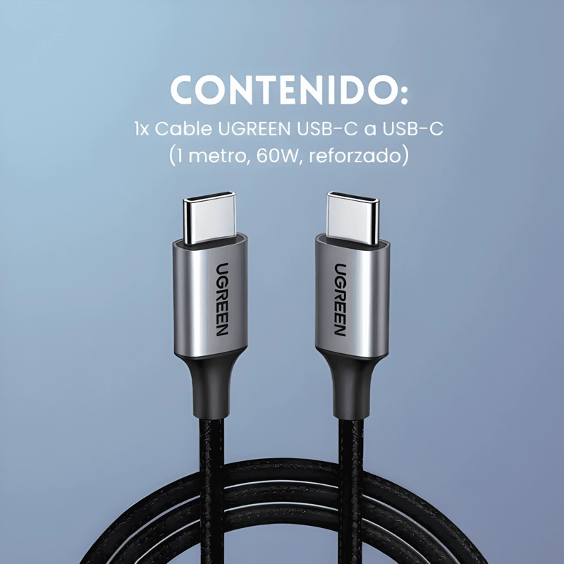 GENÉRICO CABLE BLINDADO DE DATOS/CARGA USB C 3.1 GEN 1 PD 60W NEGRO