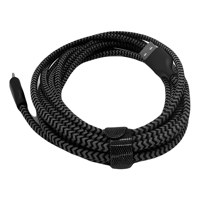 GENÉRICO CABLE TIPO C CARGA RAPIDA REFORZADO ENMALLADO 3 METROS NEGRO
