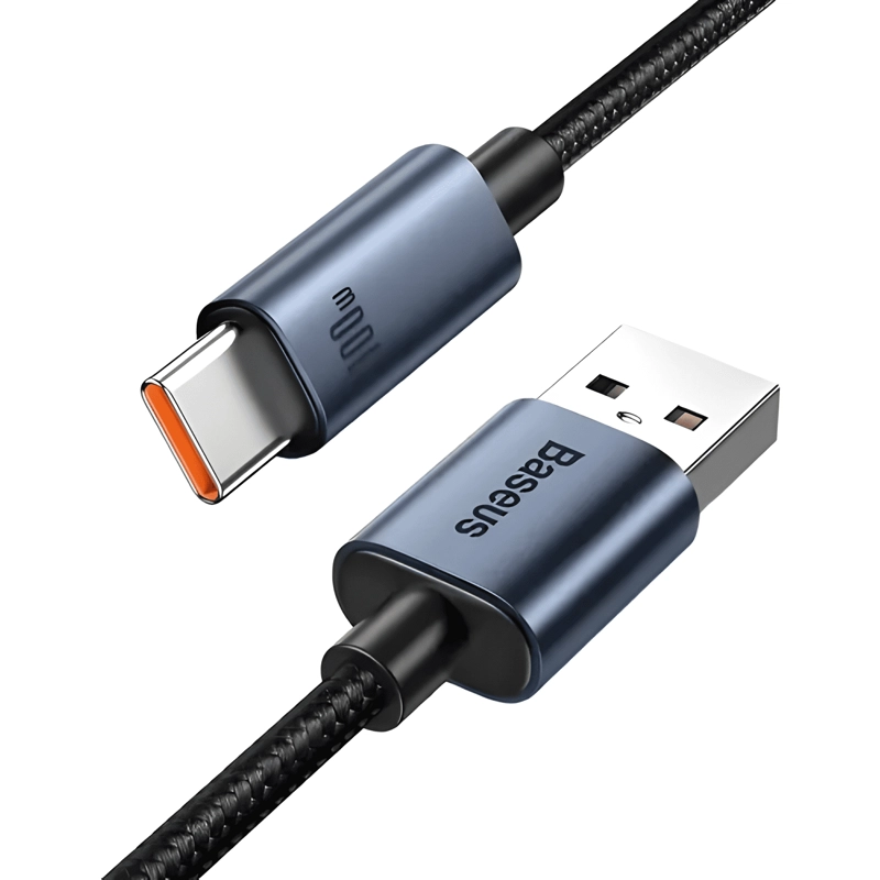GENÉRICO CABLE DE DATOS USB C CARGA RAPIDA 100W 1M TRENZADO NEGRO