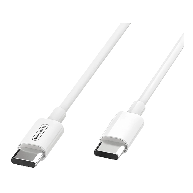 GENÉRICO CABLE USB TIPO C A TIPO C - DE CARGA RAPIDA - 1.2MTS BLANCO