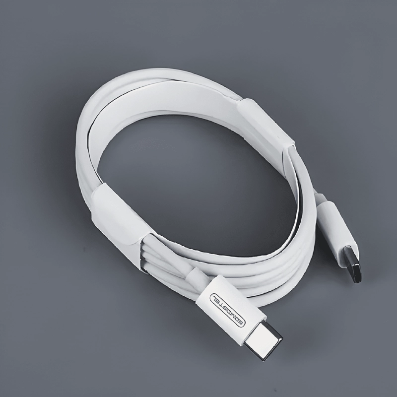 CABLE USB TIPO C A TIPO C - DE CARGA RAPIDA - 1.2MTS BLANCO - 2