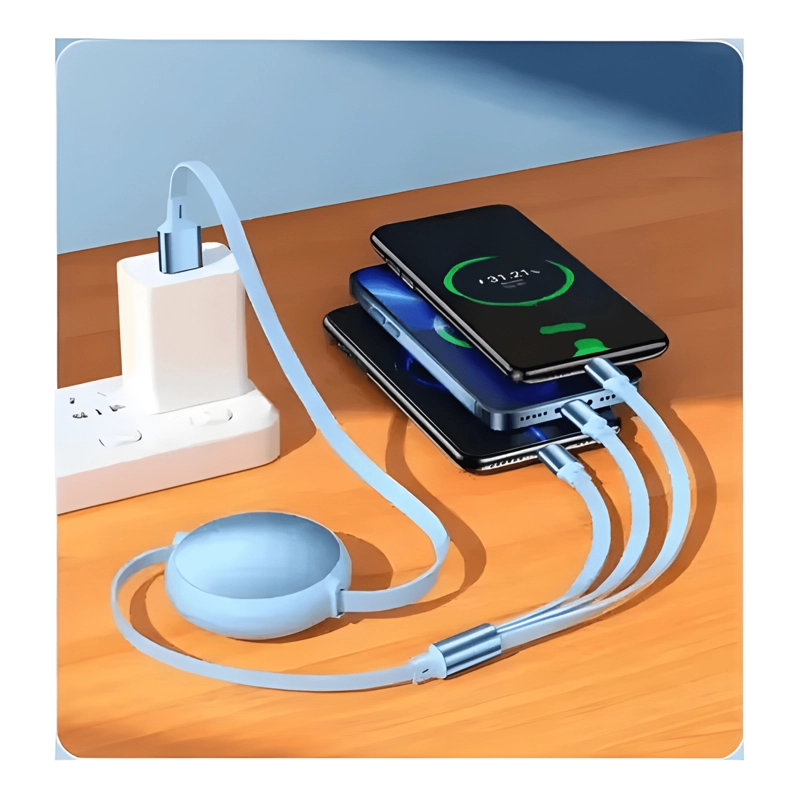 GENÉRICO CABLE RETRACTIL 3EN1 CARGA RAPIDA TIPOC MICRO LIGHTNING #2
