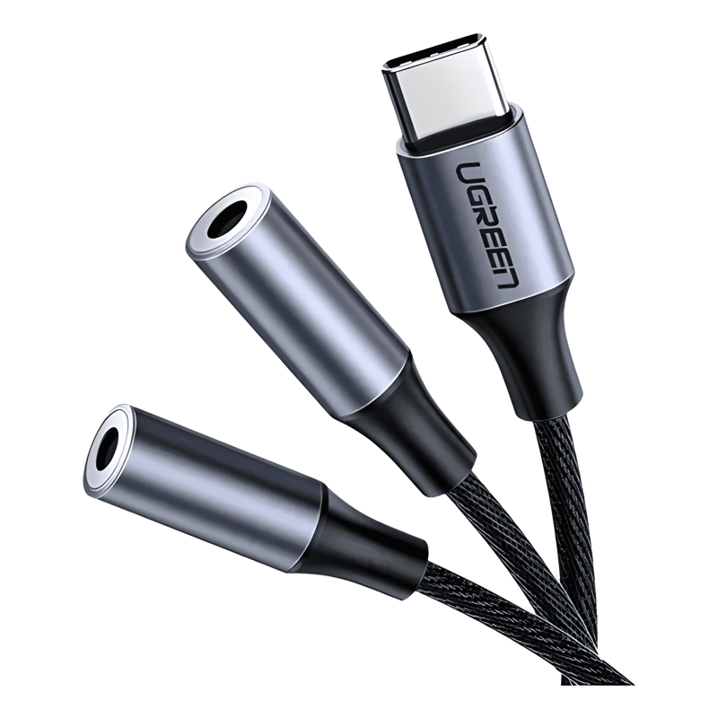 CABLE SPLITTER DE AUDIO USB-C A 3.5MM + 3.5MM 20 CM - 2