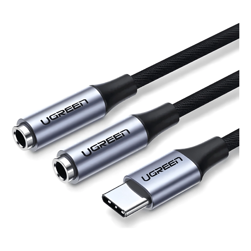 CABLE SPLITTER DE AUDIO USB-C A 3.5MM + 3.5MM 20 CM - 3